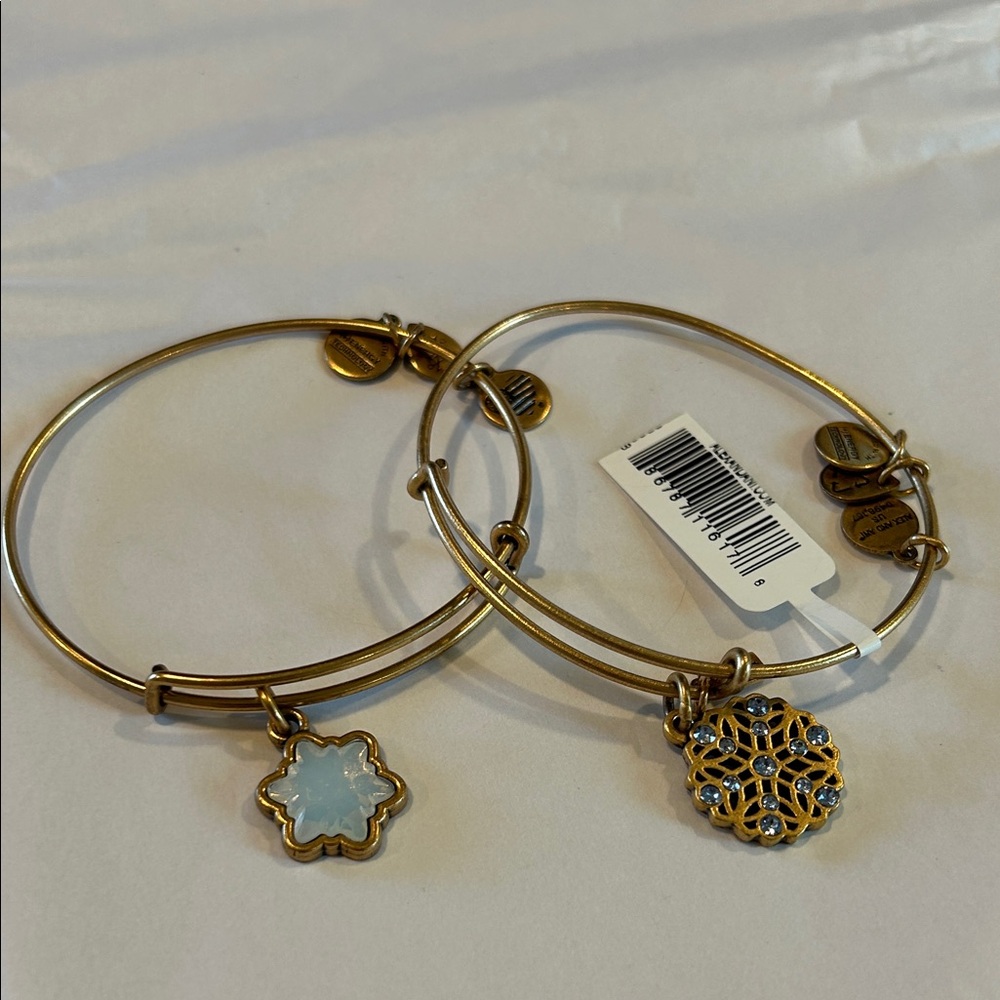 Alex and Ani Gold Snowflake charm Bracelets